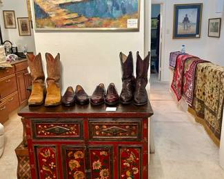 Vintage Chinese Gansu-Style Hand-Painted Chest.