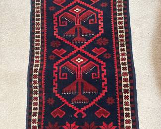 Small TURKISH tribal weave rug.