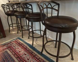 Barstools seat height 26”, back height 35” swivel $50.  each 