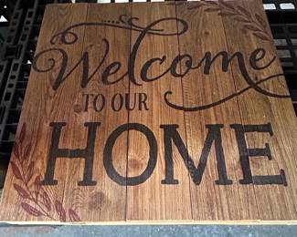 Welcome To Our Home Decorative Wall Sign