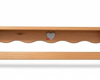 Vintage Pine Heart Cutout Wall Shelf