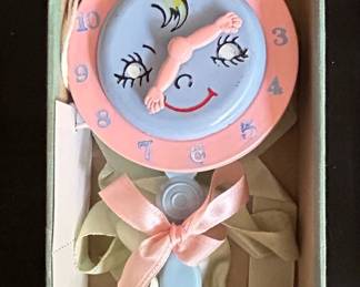 Vintage Clock-Face Baby Rattle by Plakie