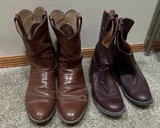 Two Pairs of Vintage Justin Roper Boots