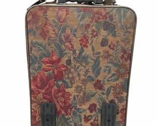 Vintage Floral Tapestry Samsonite Rolling Carry-On Suitcase