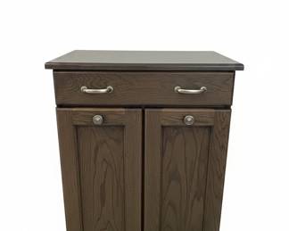Handmade Oak Tilt-Out Trash Cabinet with Drawer