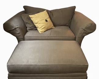 Ethan Allen Oversized Chair and Ottoman Set