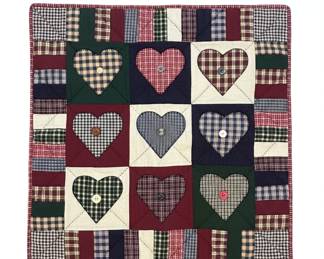 Primitive Patchwork Heart Quilt Wall Hanging