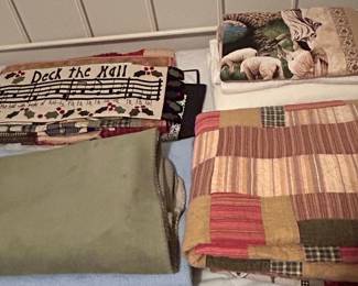 Collection of Vintage Lodge-Style Quilts and Tapestry Throws