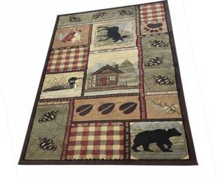 Lodge-Style Patchwork Wildlife Area Rug