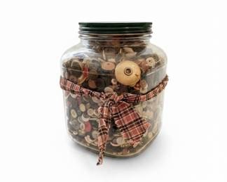 Vintage Ball Mason Jar Filled with Assorted Buttons