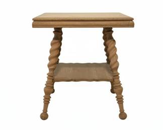 Antique Victorian Oak Barley Twist Claw Foot Parlor Table