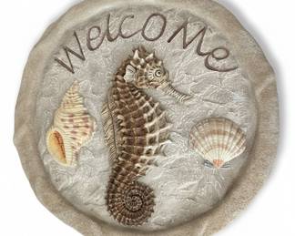 Kathleen Denis Coastal 'Welcome' Seahorse Plaque