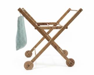 Vintage Wooden Accordion-Style Folding Clothes Drying Rack