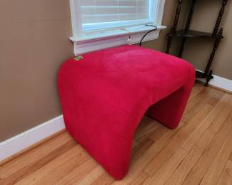 Red Suede Ottoman/Stool