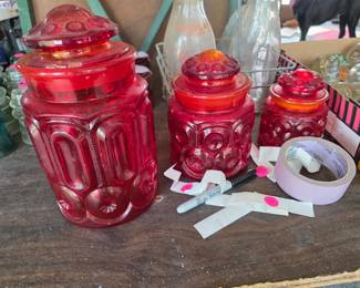 Vintage glass canister set