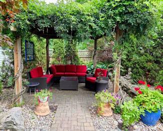 Lovely Outdoor patio furniture & Potted Plants