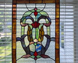 Beautiful Stained glass, one of many throughout the house