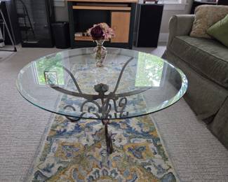 Lovely Wrought Iron & Glass top coffee table