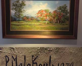 Thai Artist Poum Malakoul (1910-1973) Oil on canvas well listed artist