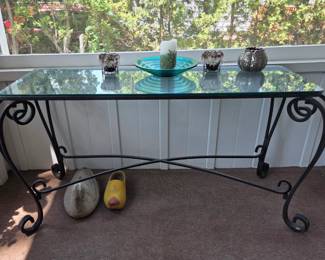 Wrought Iron & Glass top table