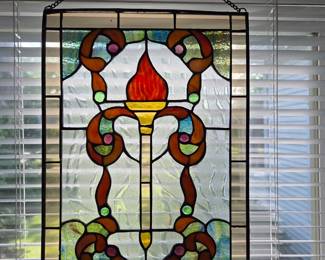 Beautiful Stained glass, one of many throughout the house