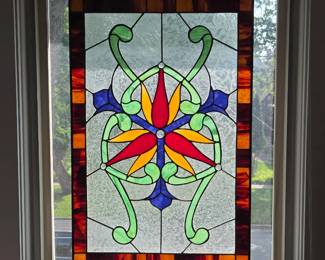 Beautiful Stained glass, one of many throughout the house