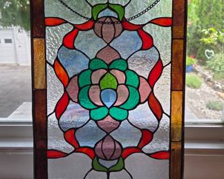 Beautiful Stained glass, one of many throughout the house