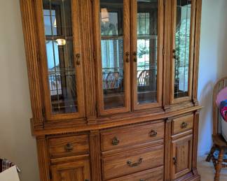 Oak hutch - Oak China Cabinet