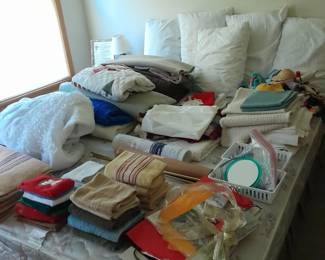 Linens. Full size bed
