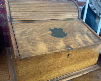 antique oak smoker’s cabinet / pipe and tobacco cabinet