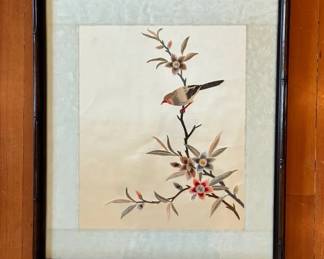 Embroidered Silk Framed Art