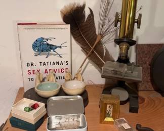 Vintage Bausch Lomb Brass Monocular Microscope More