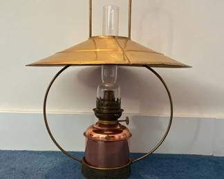 Brass And Copper Hanging Oil Lamp