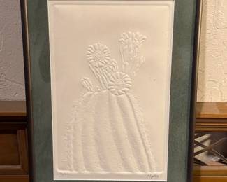 Embossed paper print signed Praphis