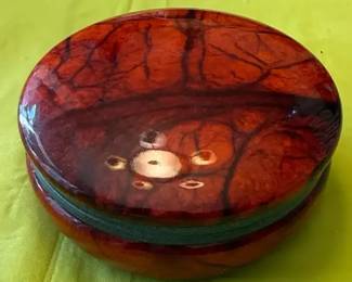 Vintage handcarved Italian alabaster trinket box