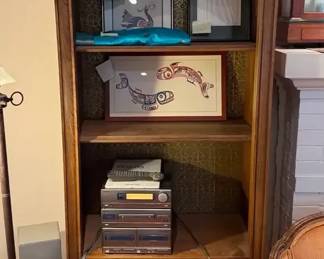 Floral Embellished Wood Bookcase