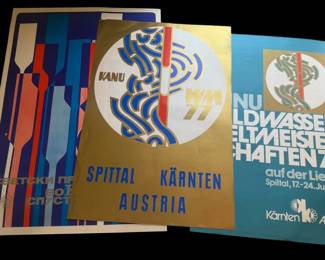 Three Posters For 1970s Kanu World Championships Austria Yugoslavia