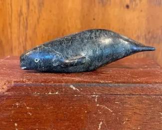 Handcrafted Inuit Whale soapstone carving