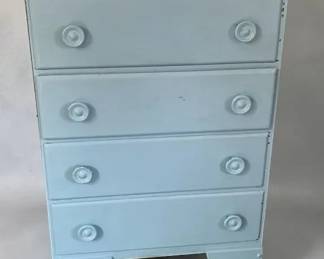 Vintage Set Of Drawers Painted Light Blue