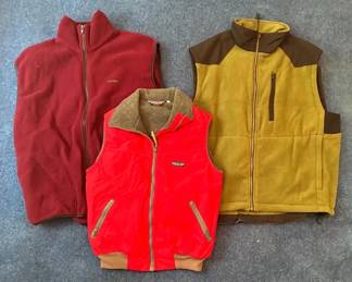 Vintage Mens Fleece Vests, Various Sizes