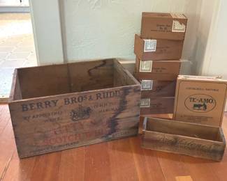 Wooden Wine, Cream Cheese And Cigar Boxes