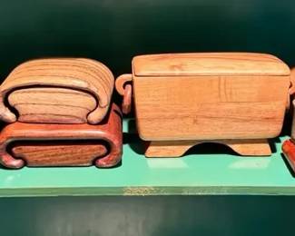 Wood Stone Trinket Boxes