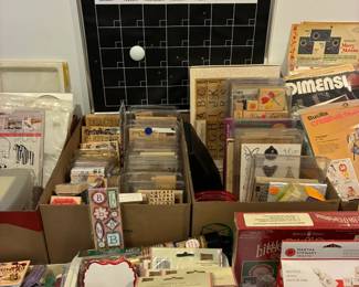 Stamps and paper crafting supplies