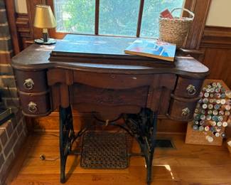 Antique treadle sewing machine