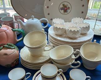 Large selection of teacups and saucer sets