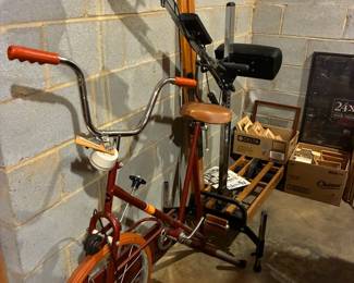 Vintage exercise bike and Nordic Track