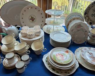 Vintage porcelain and ceramic tableware