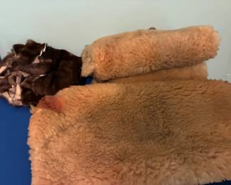 Genuine sheepskin wool pelts