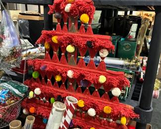 Vintage handcrafted yarn tree