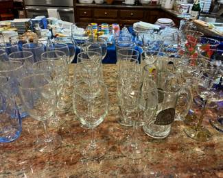 Wine glasses and other barware